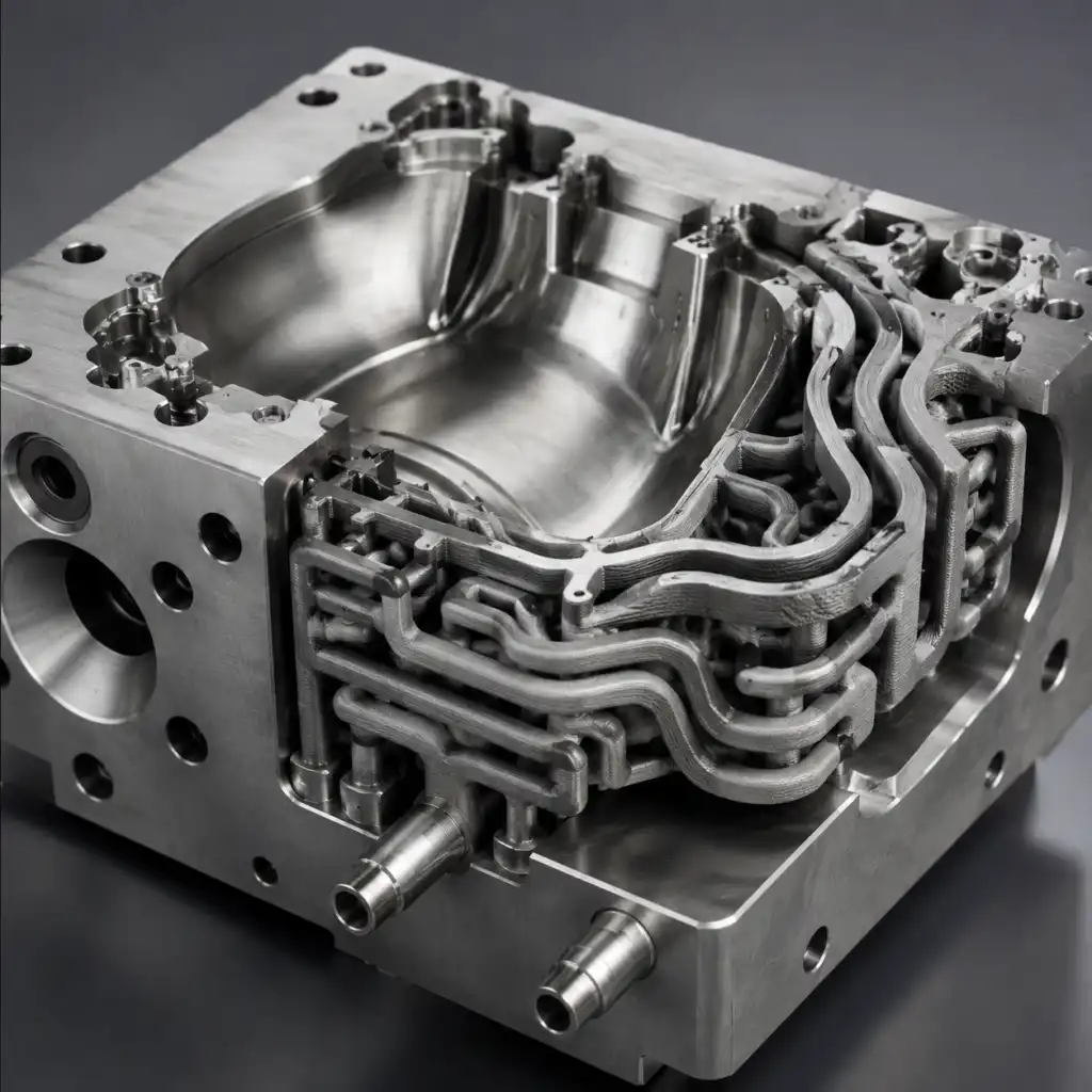 nylon conformal cooling injection molds 3d printed channels guide 0
