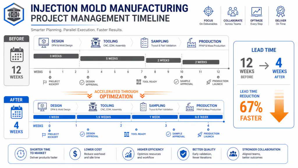 nylon reduce injection molding lead time faster tooling strategies 0