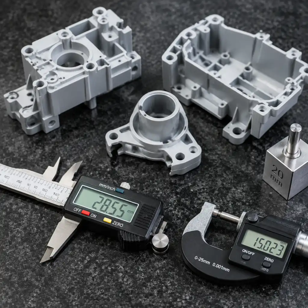Pièces en plastique de précision avec outils de mesure des tolérances
