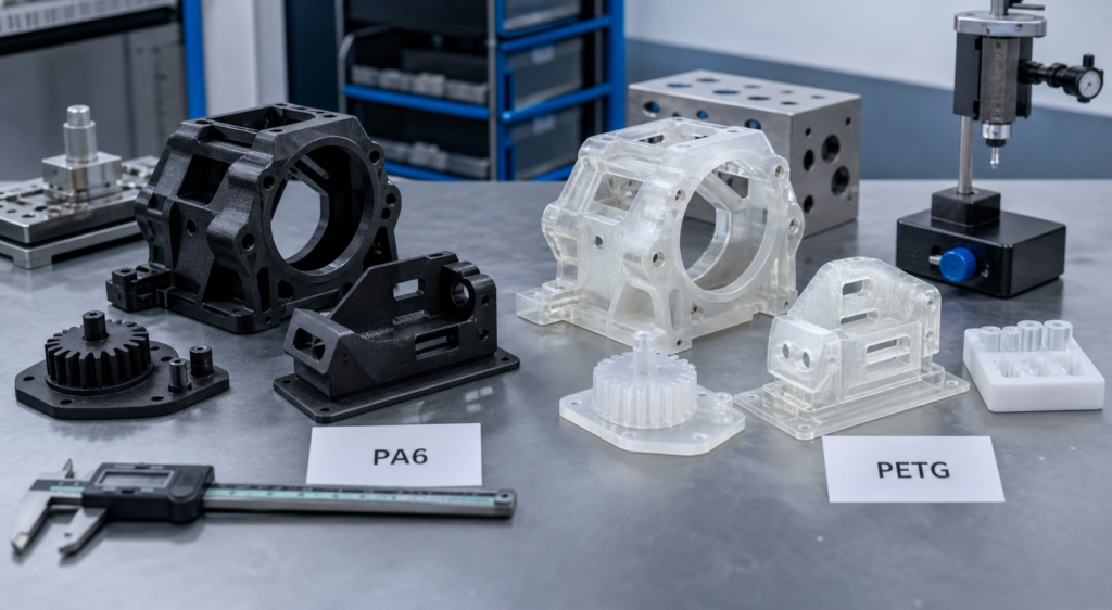 Comparaison entre le PA6 et le PETG pour la fabrication de pièces imprimées fonctionnelles sur une station de travail d'ingénierie
