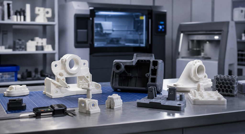 Plastic 3D printing service parts made with SLS nylon MJF and resin processes