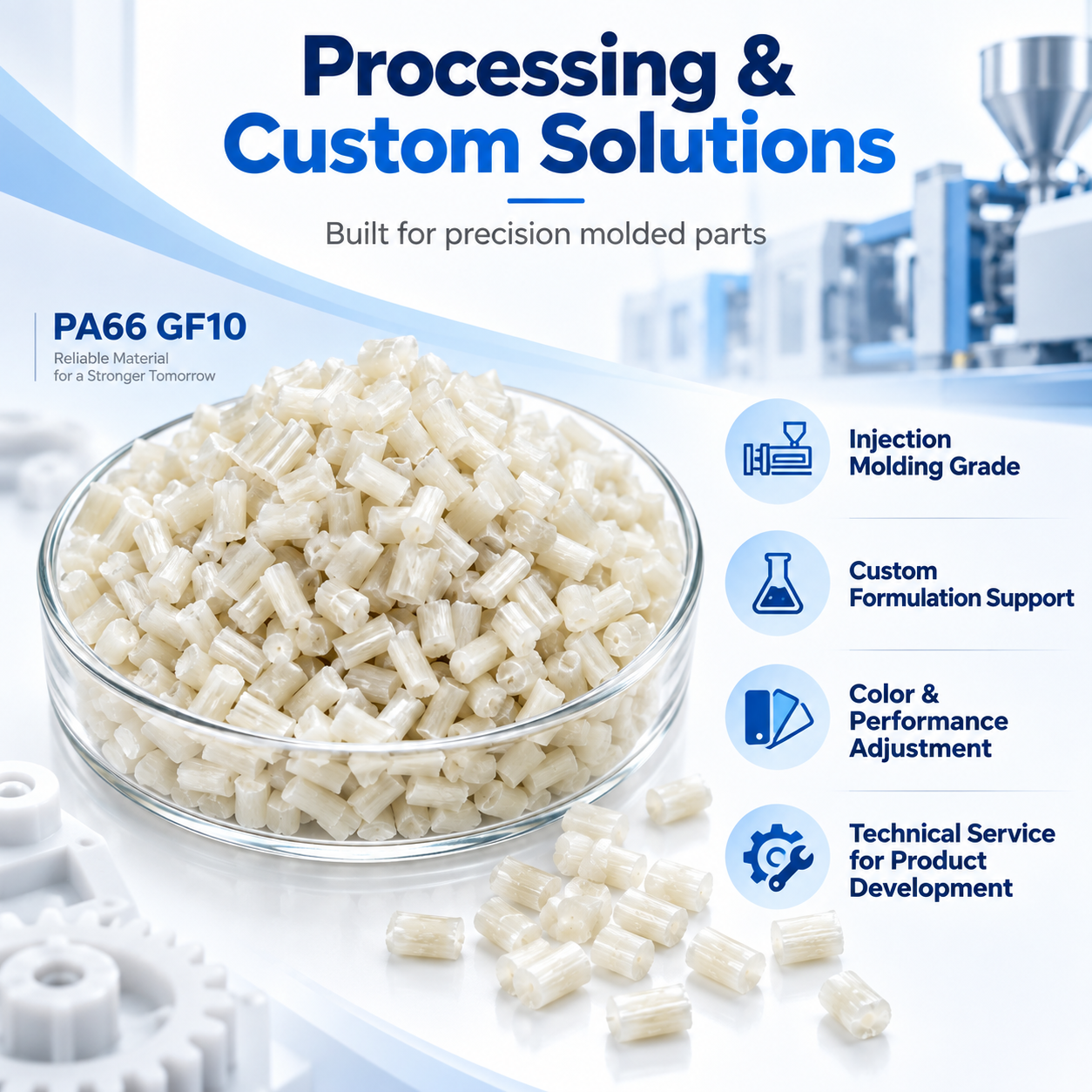 PA66 GF10 Glass Fiber Reinforced Nylon 66 Pellets — 3 PA66 GF10 application or processing illustration